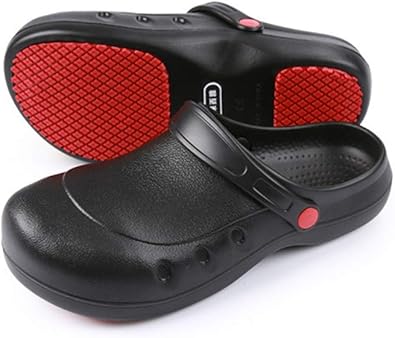 Men or Women Kitchen and Chef Shoes Safety Work Steel Toe Clog Black