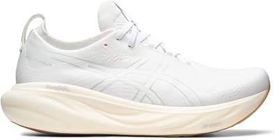 ASICS Men's Gel-Nimbus 25 Running Shoes, 11.5, White/White
