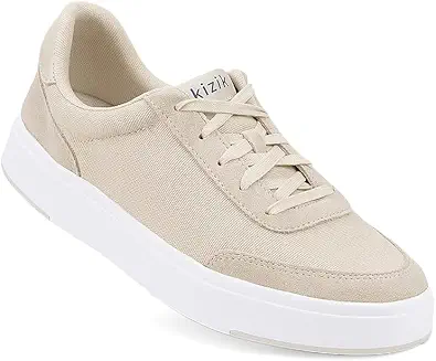Kizik Shoes: Prague Comfortable Breathable Canvas and Suede Leather Slip On Sneakers, Convenient Hands Free | Casual for Men, Women and Elderly | Stylish Shoes for Everyday - Regular Width