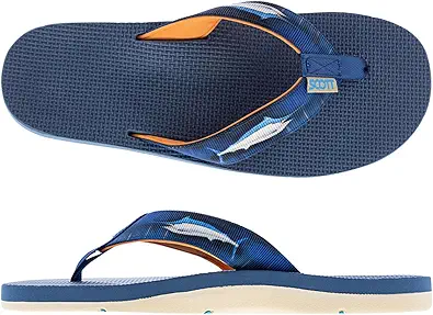 Scott Hawaii Men's Kaiko Sandal | Nylon Strap with Neoprene Lining | Molded Non-marking No-slip Outsole | Arch Support and Heel Cup | Marine & Boat Friendly