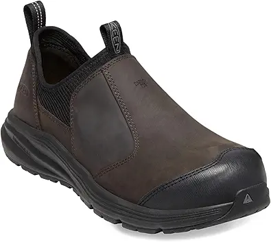 KEEN Utility Men's Vista Energy+ Shift Low Height Composite Toe ESD Leather Slip-On Industrial Work Shoe