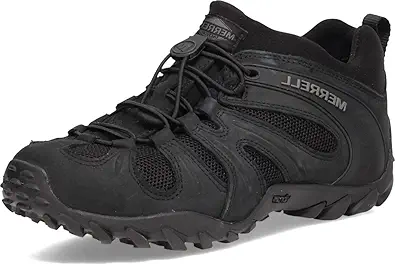 Merrell Men's Chameleon 8 Stretch Tactical Work Shoes, Waterproof Nubuck & Mesh Upper Ultra-Lightweight Hiking Combat Boots