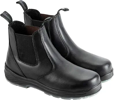 Thorogood 6ÔÇØ Slip On Station Boots for Men and Women - Soft Toe Leather with Quick Release, Slip-Resistant Outsole, and Translucent Non-Marking Bottom; EH Rated