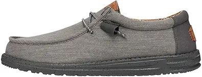 HEYDUDE Men's Wally Washed Canvas, MenÔÇÖs Shoes, Slip-on Loafers, Comfortable & Light-Weight