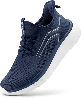 FitVille Men's Wide Walking Shoes Athletic Sneakers Lightweight Workout Slip-on Shoes for Flat Feet - Cloud Strider V1