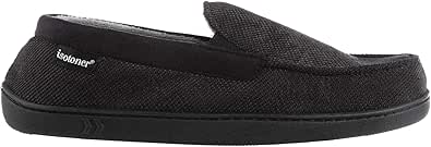 isotoner Men's Diamond Corduroy Moccasin Indoor/Outdoor Slipper with Memory Foam