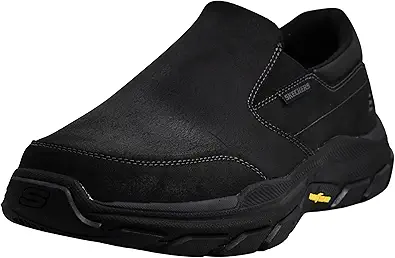 Skechers Men's Respected Calum Goodyear Rubber Low Profile Leather Slip-On with Twin Gore