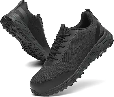 VikoViren Steel Toe Shoes for Men Women Comfy Lightweight Indestructible Non Slip Safety Work Sneakers Warehouse Industry Construction Shoes
