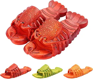 Lobster Slippers | Women's & Men's Lobster Flip Flops | PVC Sandals | Comfortable & Durable | Unisex Adults