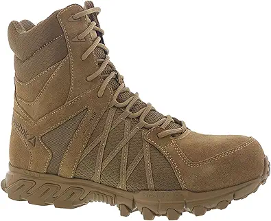 Reebok Men's Trailgrip Safety Toe 8" Tactical Boot with Side Zipper Military