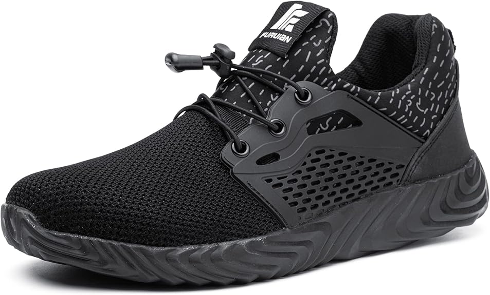 Furuian Steel Toe Indestructible Shoes Men Women Lightweight Puncture Resistant Safety Work Shoes Sneakers for Construction Working Breathable