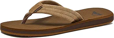 Quiksilver Carver Suede Flip Flops for Men, Arch Support Athletic Mens Sandals, Size 6 to 16 Thong Mens Slides
