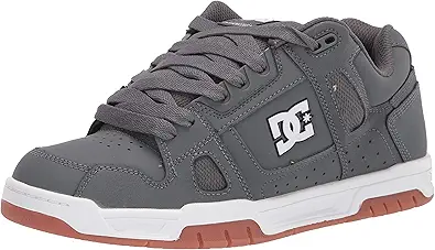 DC mens Stag Skate Shoe, Grey/Gum, 8.5 US