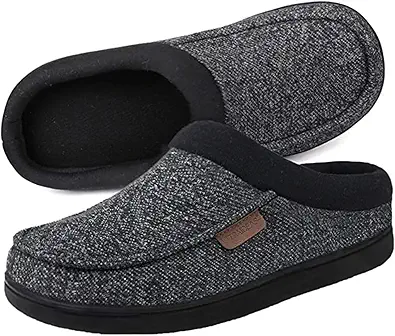 ULTRAIDEAS Men's Nealon Moccasin Clog Slipper, Slip on Indoor/Outdoor House Shoes