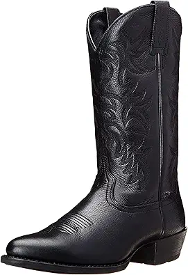 femflame Cowboy Boots for Men Round Toe Distressed Work boots Embroidered Western Boots Traditional Country Boot