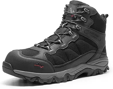 NORTIV 8 Waterproof Steel Toe Boots for Men Slip Resistant Safety Industrial Boots