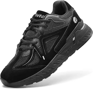 FitVille Extra Wide Walking Shoes for Men Wide Width Sneakers for Flat Feet Heel Pain Relief - Rebound Core