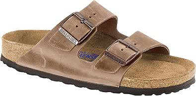 Birkenstock Men's Arizona Soft Footbed Open Toe Sandals, Brown Tabacco Brown Tabacco Brown, 7