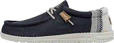 Hey Dude Men's Wally Linen | Men's Loafers | Men's Slip On Shoes | Comfortable & Light-Weight