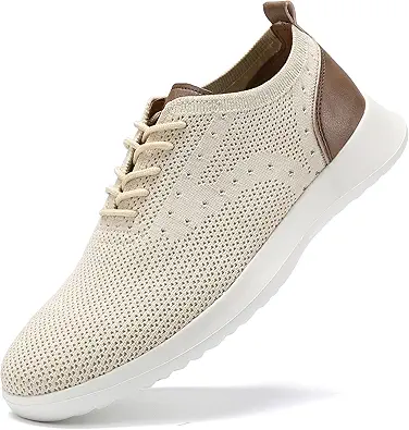 VILOCY Men's Casual Dress Oxfords Shoes Knit Lightweight Breathable Fashion Sneaker