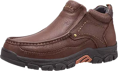 CAMEL CROWN Mens Slip On Loafer Mid-top Leather Casual Walking Shoes Comfortable for Work Office Dress Outdoor