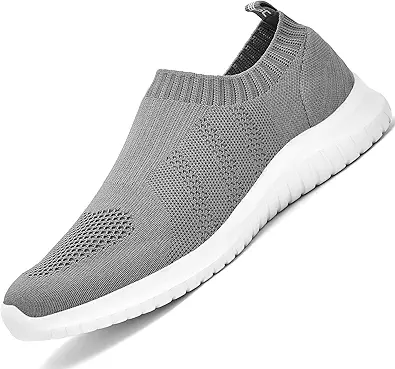 konhill Men's Athletic Walking Shoes - Lightweight Casual Knit Slip on Sneakers