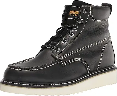 Wolverine Men's Moc Toe 6" Construction Boot, Black, 9.5