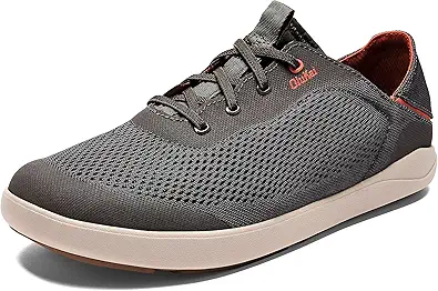 OLUKAI Moku Pae Men's Boat Shoes, Water Resistant & Breathable Mesh, Easy Slip On Design, Quick-Drying & Enhanced Traction