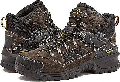HI-TEC Black Rock WP Mid Men's Waterproof Hiking Boots, Lightweight Breathable Backpacking and Trail Shoes