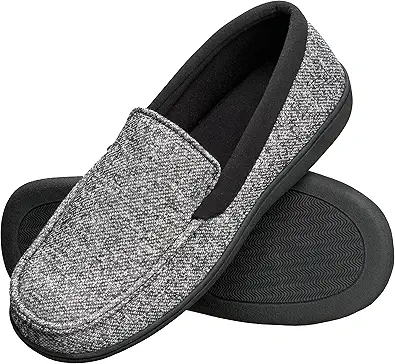 Hanes Men's ComfortSoft Memory Foam Knit Venetian Moccasin Indoor/Outdoor Slipper
